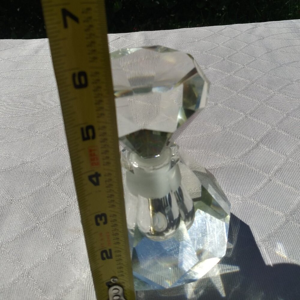 Vintage Crystal Glass Perfume Bottle Very Heavy - Picture 4 of 10